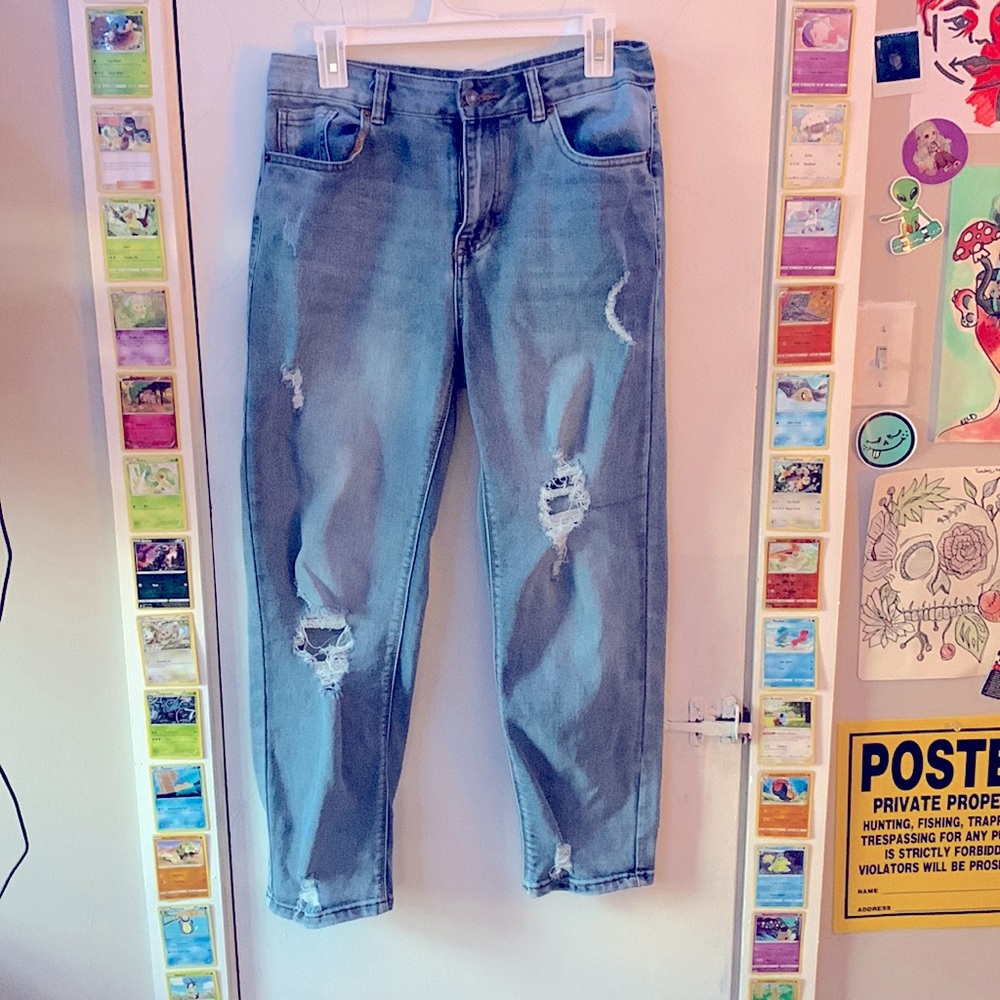 Ripped Light Boyfriend Jeans (M)